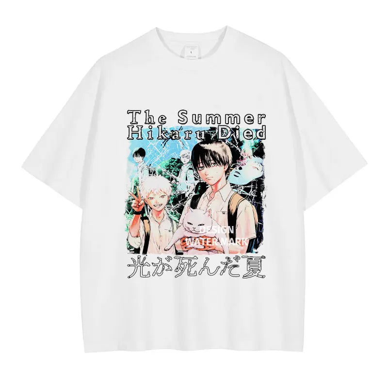 The Summer Hikaru Died Yoshiki, Hikaru & Mince-aniki White T-Shirt