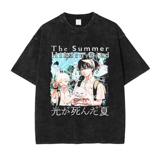 The Summer Hikaru Died Yoshiki, Hikaru & Mince-aniki Black Black T-Shirt